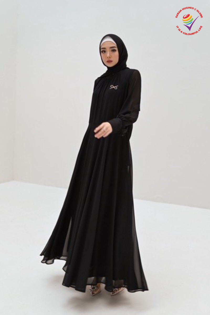 Damaris Dress - Muslimah Black Long Sleeve Casual Dress