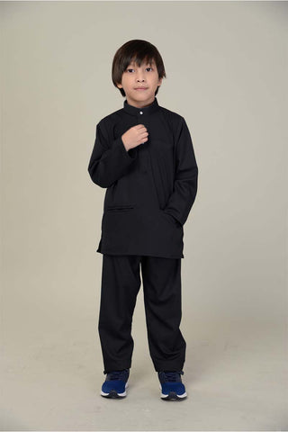 Baju Melayu Eddy Junior Ebony Black