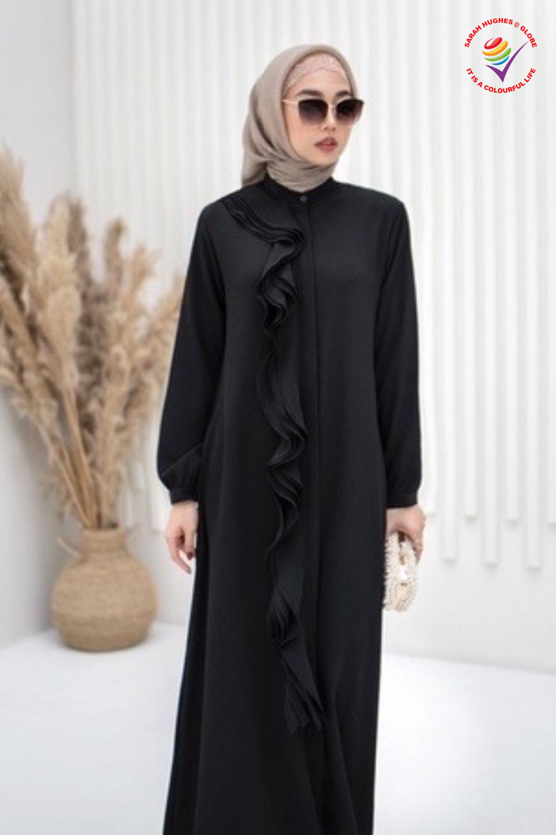 Mellisa Dress Wavy - Muslimah Fashion Black