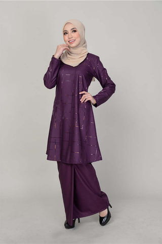 Baju Kurung Printed Purple