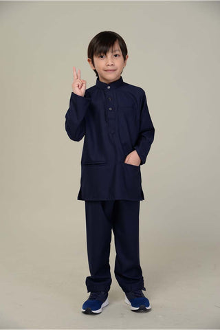 Baju Melayu Eddy Junior Navy Blue