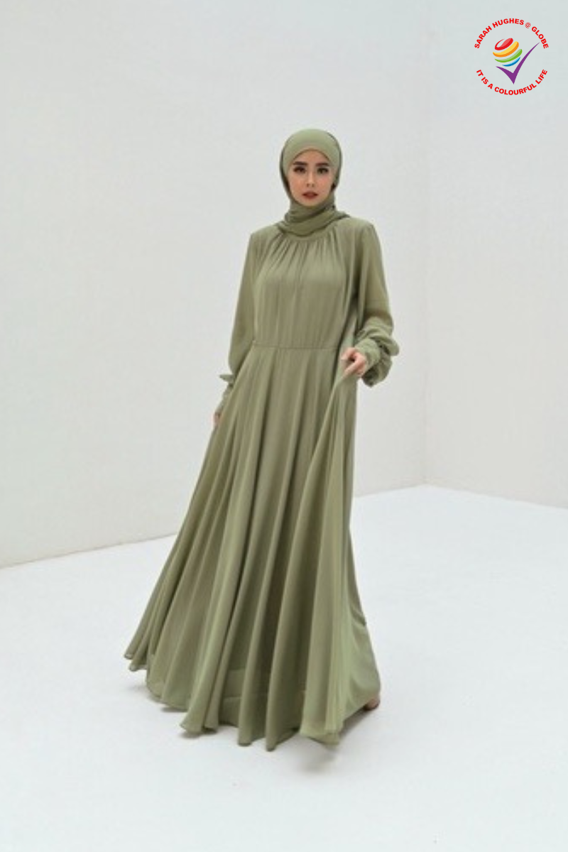 Damaris Dress - Muslimah Soft Avacodo Long Sleeve Casual Dress