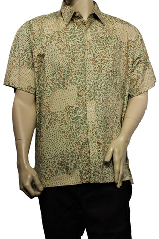 Printed Shirt (Leaf Design) Beige