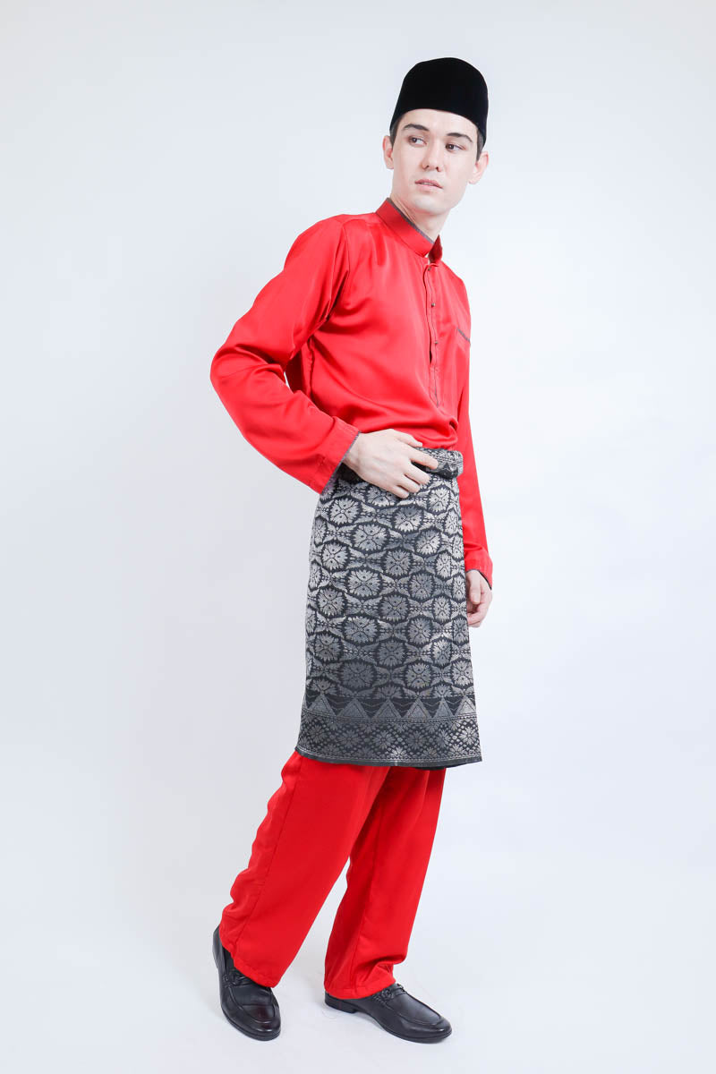 Baju Melayu Slim Fit Red (FREE Sampin)
