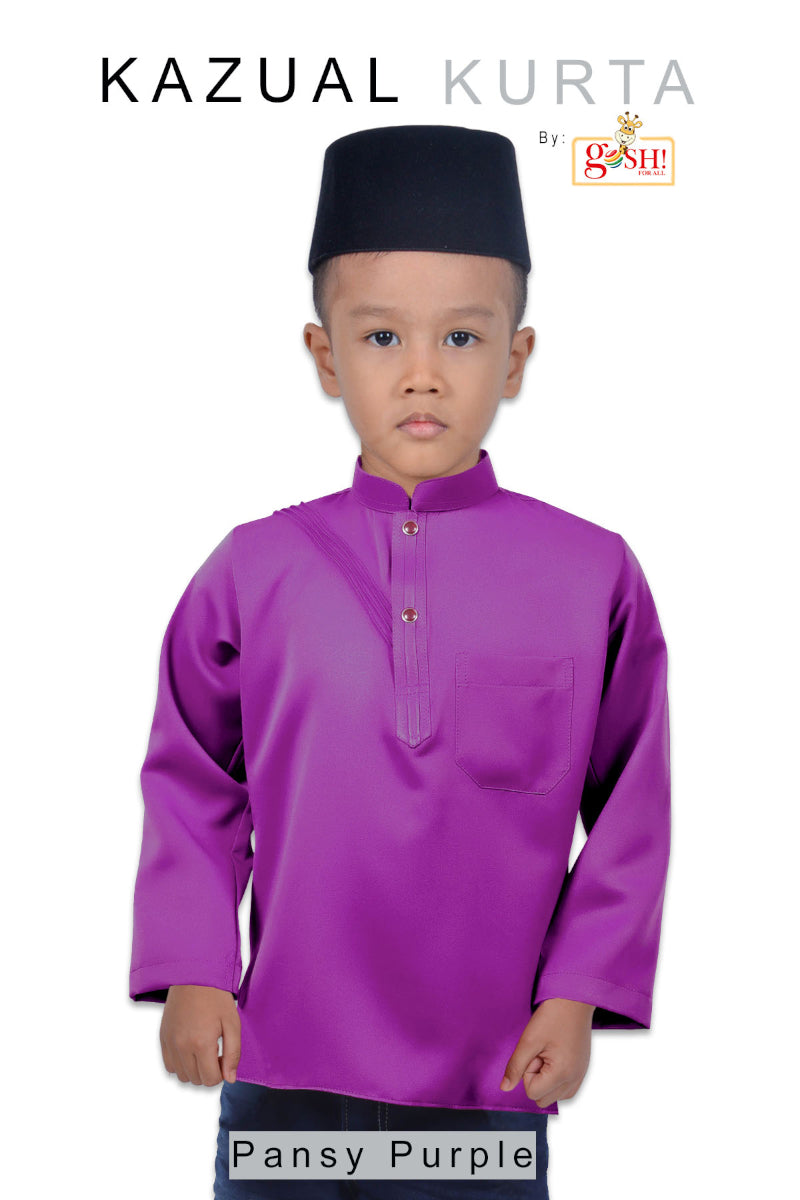 Kazual Kurta Kids Pansy Purple