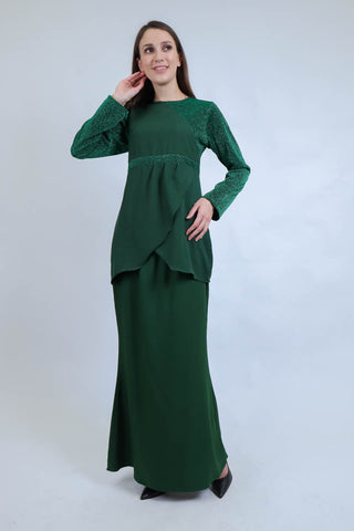 BAJU KURUNG GLITTER Forest Green