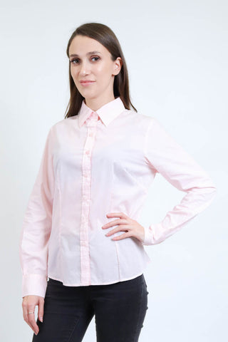 Extra Fine Cotton Collar Long Sleeve Shirt Pink
