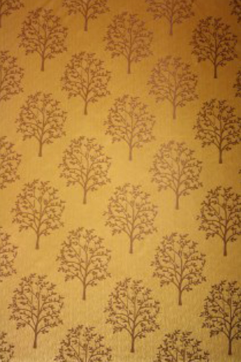 Jacquard Tree Pattern Fabric Gold